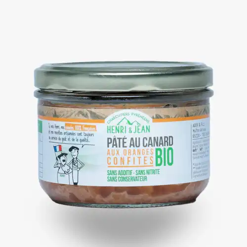 Pâté de canard aux oranges confites Bio180g